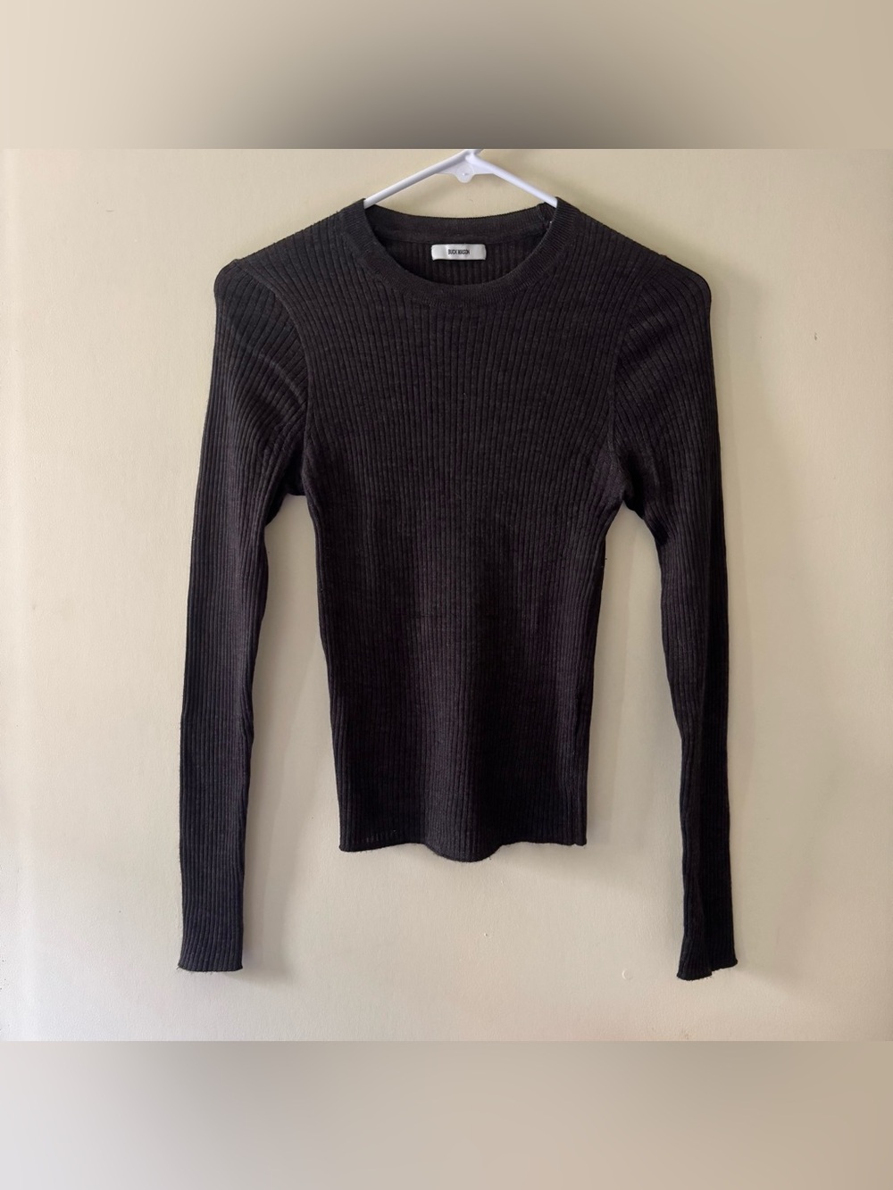 Buck Mason Featherweight Silk Cashmere Long Sleeve Crew in Spiced Molasses 🤎